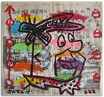 untitled (acrylic & collage on newsprint)